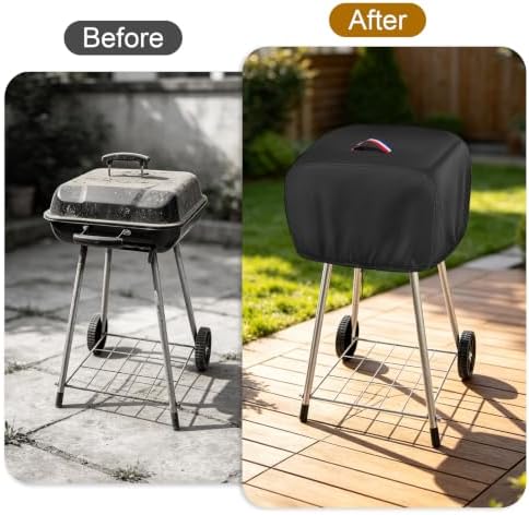 Grill Cover for 17.5 Inch Charcoal Grill, BBQ Grill Cover - Image 5