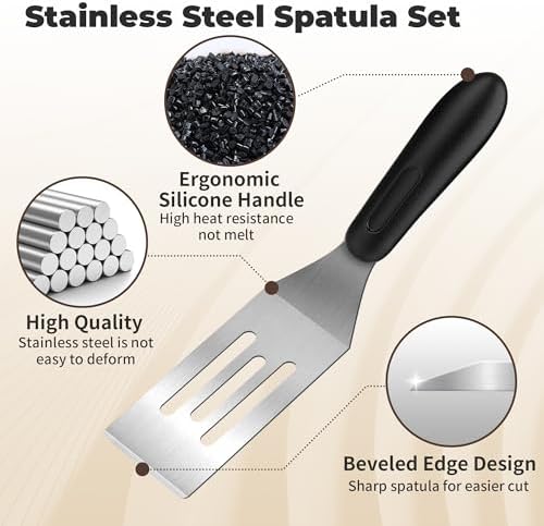 Stainless Steel Mini Spatula (4PC),Small Turners for Cake Brownies Pancakes - Image 3