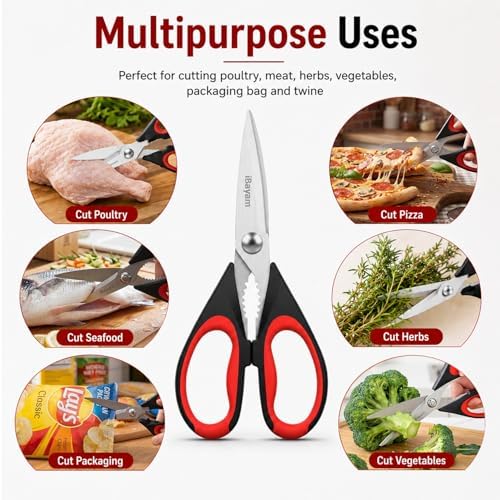iBayam 3-Pack 8.7" Kitchen Scissors All Purpose Heavy Duty Shears w/Sheath - Image 3