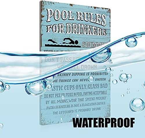 BEASTZHENG Funny Swimming Pool Rules for Drinkers Wall Art Accessories - Image 3