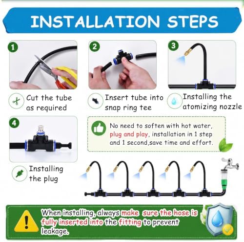 Adjustable 164ft Outdoor Water Mister Kit - Efficient Patio Mist System for Cooling, Garden Irrigation & Summer Relief - Easy Installation & Water-Saving Solution - Image 3