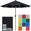 EliteShade USA 10-Year-Non-Fading 10ft Market Patio Umbrella, Commercial Grade Table Sun Umbrella with 80 Solar LED Lights, Crank Open, Windproof & UPF 50+ UV Protection for Garden, Deck, Pool, Backyard, No Tilt, Black by EliteShade