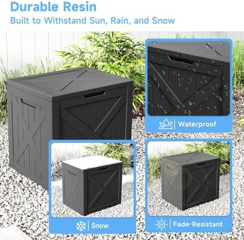ROJIK 34 Gal Deck Box Waterproof,Black - Image 3
