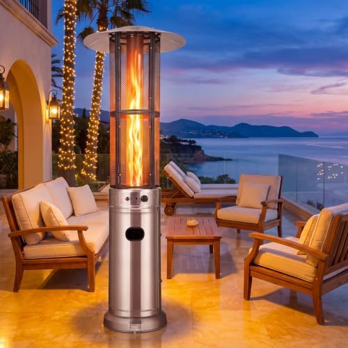 Tangkula Propane Patio Heater with Wheels, Easy Ignition, 34,000 BTU by TANGKULA