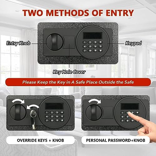 Voncabay Money Safe Box for Home with Digital Keypad, 1.5 Cu. Ft., Black - Image 6