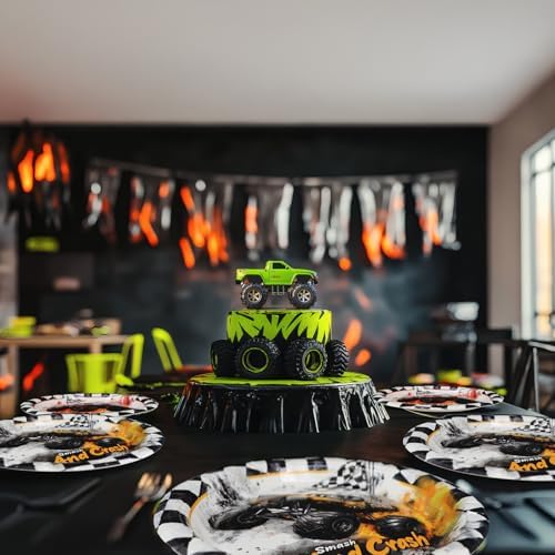 Monster Truck Party Decorations - Monster Truck Party Plates and Napkins for Kids Birthday Party, Serves 20 Guests - Image 6