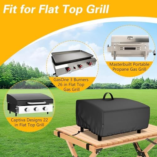 EVRBUL Portable Griddle Cover Fit for Blackstone 22 in and Pit Boss 2 Burner Tabletop Griddle, Tabletop Grill Cover Fit for Royal Gourmet and GasOne 3 Burners Flat Top Gas Grill, 27"L x 23"W x 12"H - Image 5