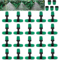 Drip Irrigation Misting Nozzle Kit, 45Pcs Drip Irrigation Parts with 20Pcs 4/7" to 1/4" Barbed Tee Connectors, 20Pcs 1/4" Green Atomizing Misting Nozzles, 5Pcs 4/7" End Caps for Garden Watering by NRWRTY