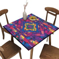 Elastic Tablecloth, Mandala Madness Pattern Printed on Oilproof Patio Cover Fits, Great for Restaurants Family Events, Fit for 28" x 28" Square Tables by JRBSZMI2