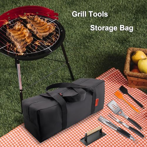 Extra Thick 24" Storage Bag Grill Tool Organizer Pro, BBQ Tool Heavy Duty Storage Bag, Double Layer 600D Oxford Cloth Waterproof (2x Thickness), Camping, Tailgating, BBQ Party Gift - Image 6