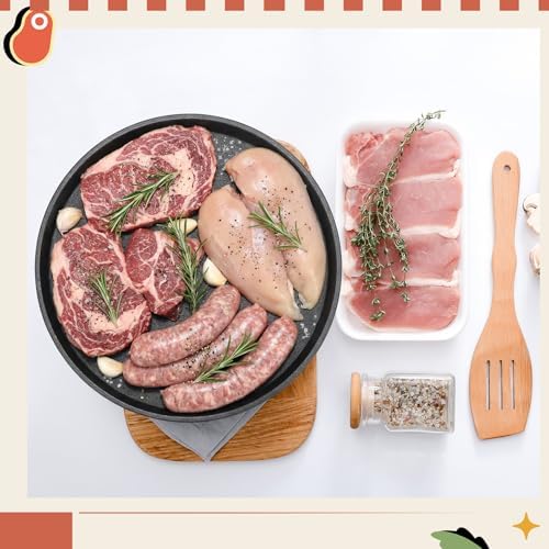 Maxdot 2 Pcs 11.4 Inch Cast Iron Grill Pan Round Pizza Pan Skillet for BBQ - Image 7