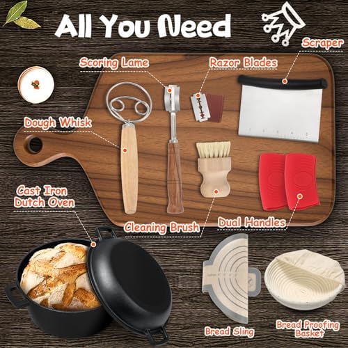 5 Qt Cast Iron Dutch Oven for Sourdough Bread Baking, Sourdough Dutch Oven - Image 6