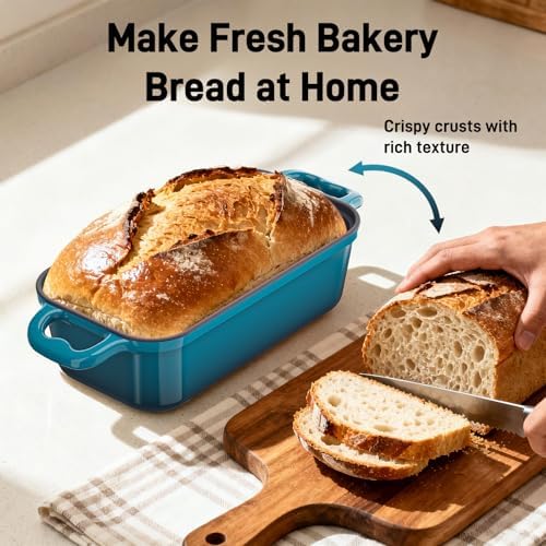 Enameled Cast Iron Sourdough Bread Dutch Oven-Emerald - Image 4