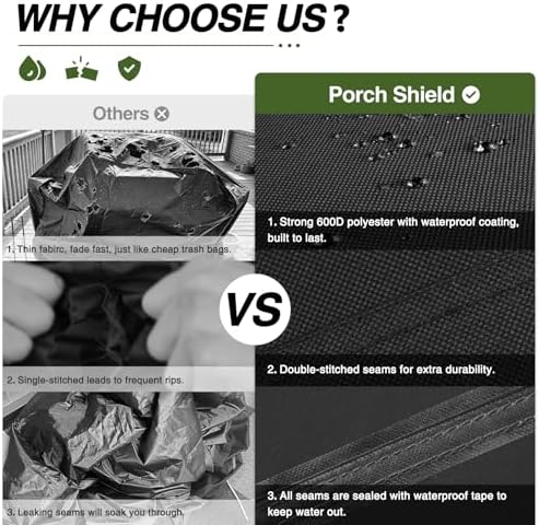 Porch Shield Waterproof Outdoor BBQ Grill Cover 68 inch, Black - Image 3