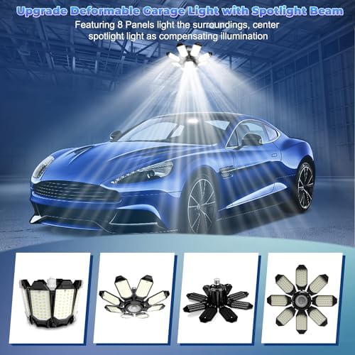 Garage Lights - 2Pack Ultra Bright Garage Lights Ceiling Led 6500K - Image 2
