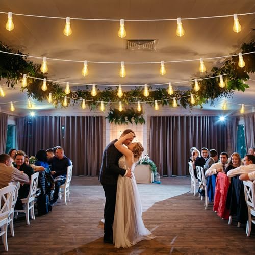 Larkvue 100FT Outdoor String Lights, Patio Light with 32 A39 Bulbs, White - Image 6