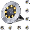 4.6 Inch Diameter Solar Ground Lights, Waterproof Solar Garden Lights, Outdoor Garden Waterproof Bright in-Ground Light, Landscape Lighting for Pathway,Yard,Lawn,Patio,Walkway (8 Pack Warm Light) by Rayolon