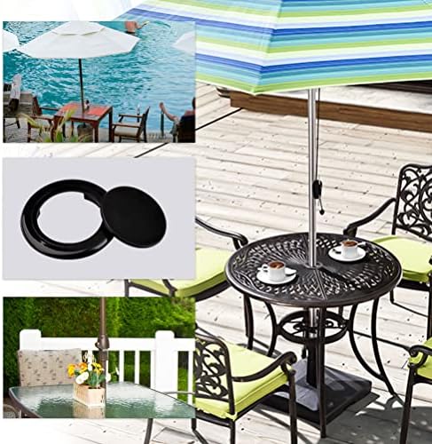 2 Pack Patio Table Umbrella Hole Ring and Cap Set for Standard Table Hole - Image 5