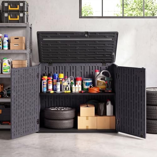 Tangkula 20 Cu.Ft Large Outdoor Storage Cabinet w/Adjustable Shelf - Image 3