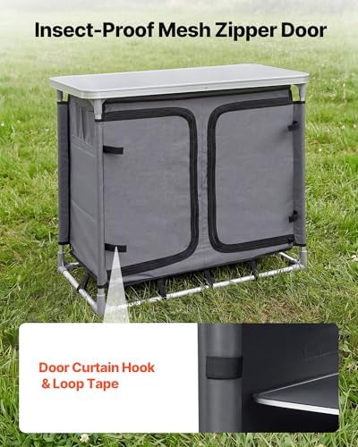 VEVOR Folding Camping Storage Cabinet, Outdoor Portable Lightweight Table - Image 6