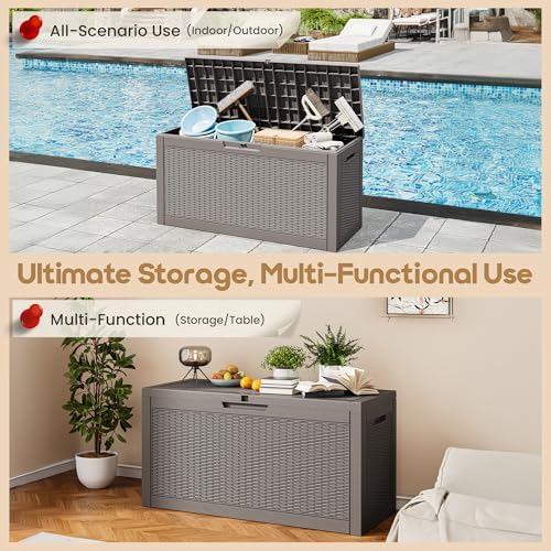 KAMABOKO 80 Gallon Outdoor Storage Box Waterproof Deck Box for Patio - Image 6
