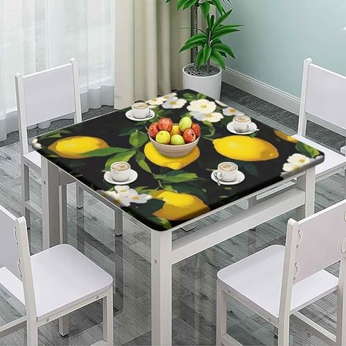 Card Table Tablecloth, Lemon Grove Pattern Printed on Washable Patio Dining Table Cover, Use for Kitchen Balcony Cafe Dining, Fit for 42" x 42" Square Tables - Image 2