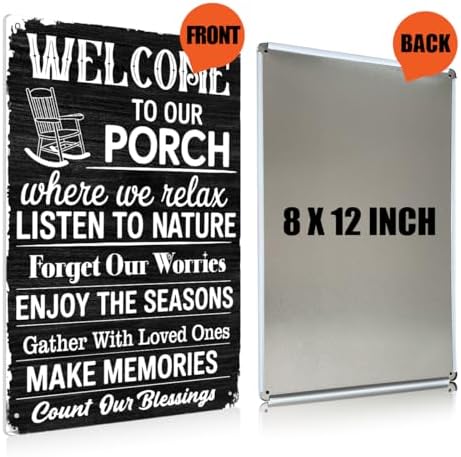 BEASTZHENG Porch Rules Metal Tin Sign Outdoor Iron Plaque Signs Wall Art Porch Rule Wall Decor Relax Take Naps Quotes Rustic Vintage Tin Iron Hanging Gift for Farmhouse Patio Garden Door Decoration - Image 2