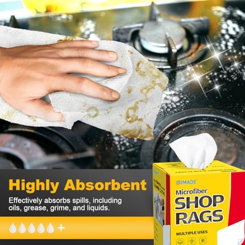 UNIMADE Shop Rags, 100 Sheets Microfiber Cleaning Cloth - Image 3