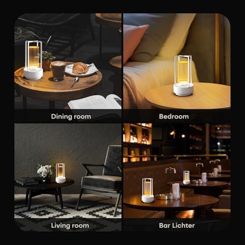 Rechargeable Cordless Small Metal Table Lamp, Stepless Dimming, 3-Color - Image 5