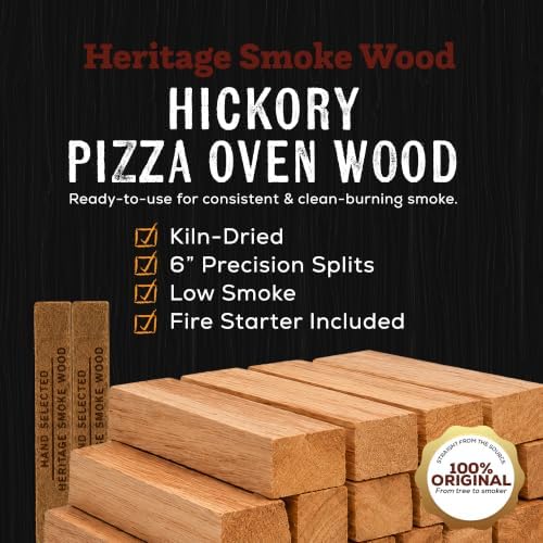 Hickory Pizza Oven Wood, 6" Kiln-Dried Hickory Hardwood - Image 2