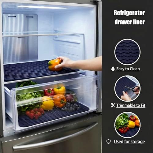 MicoYang Silicone Dish Drying Mat — Quick-Dry Ridges Counter & Sink Pad, Heat-Resistant Trivet to 450°F, Non-Slip & Dishwasher Safe, Roll-Up Storage, 18 Colors & 9 Sizes (Navy Blue, 16"×12") - Image 5