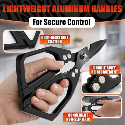 Stainless Steel Poultry Shears Set of 2, Aluminum Handles - Image 5