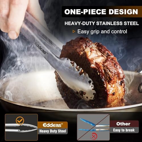 2PCS 7Inch Tongs for Cooking Heavy Duty All Metal Kitchen Tongs - Image 2