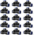 5/16 Inch Drip Irrigation Tee Connectors, Barbed T Fittings for 5/16" Tubing, Quick-Install Leak-Resistant Splitters for Garden & Drip Irrigation Systems, 15 Pack by HEKIWAY