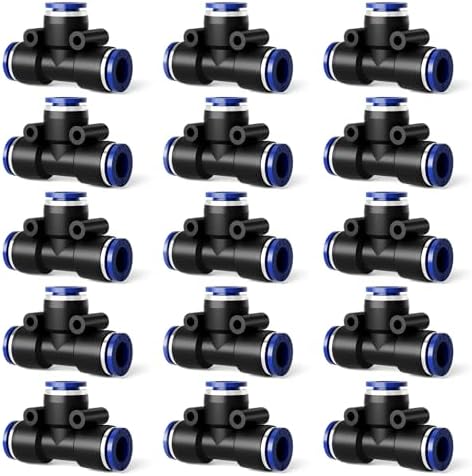 5/16 Inch Drip Irrigation Tee Connectors, Barbed T Fittings for 5/16" Tubing, Quick-Install Leak-Resistant Splitters for Garden & Drip Irrigation Systems, 15 Pack by HEKIWAY