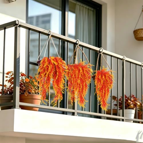 RECUTMS Artificial Fall Greenery for Outdoors Faux Hanging Baskets Plants - Image 7