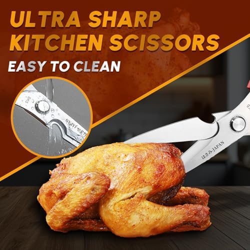 HUUSK Kitchen Shears Heavy Duty - Japanese Kitchen Scissors All Purpose - Image 2