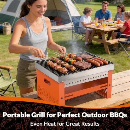 Portable Foldable Charcoal Grill, Small Tabletop Hibachi, BBQ Grill - Image 2