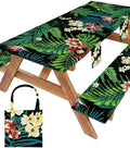Picnic Table Cover with Bench Covers Waterproof Elastic Rectangle Tablecloth Camping Essentials Supplies Rv Car Travel Gear Must Haves Accessories Fitted Table Cloth Outdoor Road Trip Camper Gifts 6ft by Wrakus