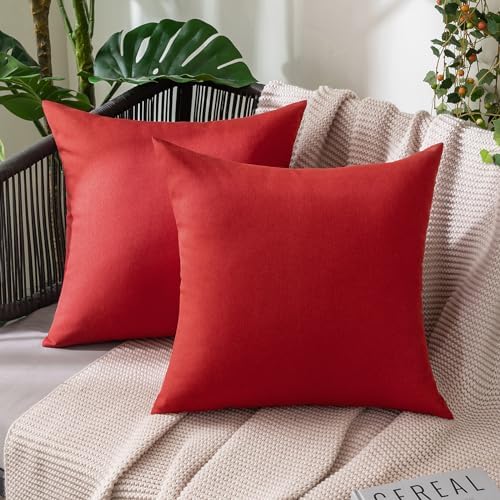 MIULEE Decorative Outdoor Pillow Covers Christmas 16x16 Red by MIULEE