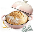 Cast Iron Bread Dutch Oven 6QT Cream Enameled with Lid by JINCHUFURI