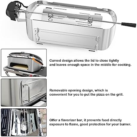 onlyfire Multi-Purpose Stainless Steel Rotisserie Ring and Pizza Combo Kit - Image 3