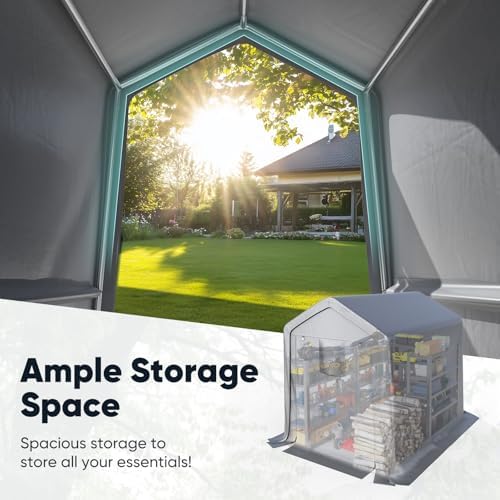 Quictent 6x8FT Small Storage Shelter Portable Shed with Roll-up Door&Vents - Image 4