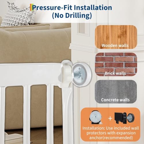 Garvee 71'' Extra Tall Cat Gate for Doorway, 30.3"-40.9" Width Adjustable - Image 6
