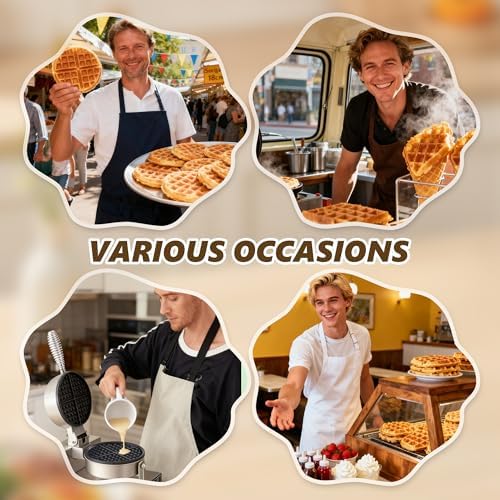 Commercial Waffle Maker, 2400W Waffle Iron, Professional Waffle Baker Machine with Temp and Time Control, Non-Stick Baking Pan Stainless Steel for Restaurant Bakeries Kitchen Home - Image 7
