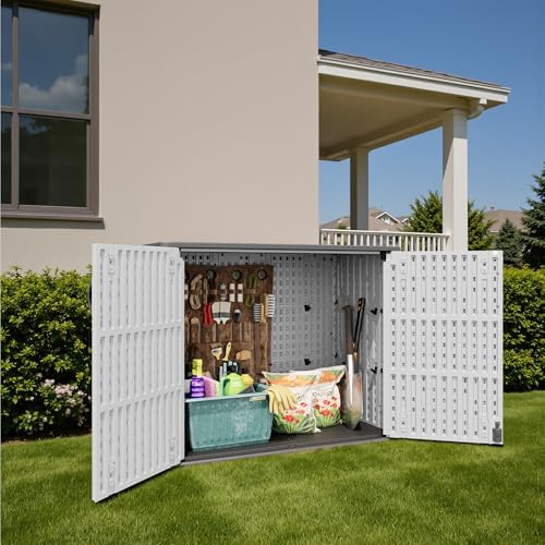 Patiowell 26 Cu.ft Resin Outdoor Storage Cabinet with Lockable Door, White - Image 4