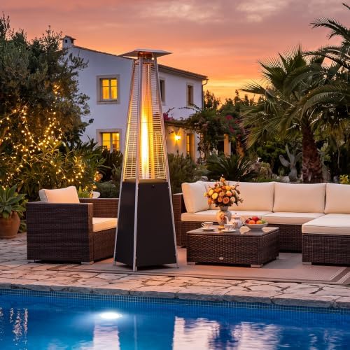 Tangkula 45000 BTU Pyramid Patio Heater with Wheels & Zippered Cover - Image 4