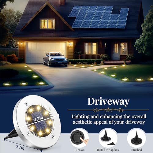 SOLPEX Solar Ground Lights Outdoor, Garden Lights 12 Pack Warm White - Image 5