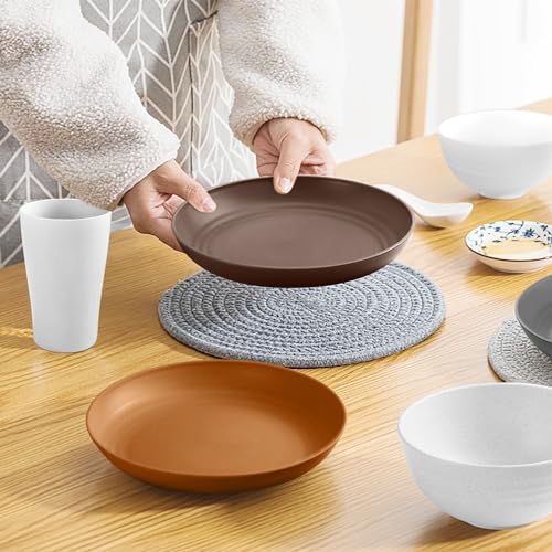 Teivio 32-Piece Plates and Bowls Sets for 8, Farmhouse Dinnerware Sets - Image 5