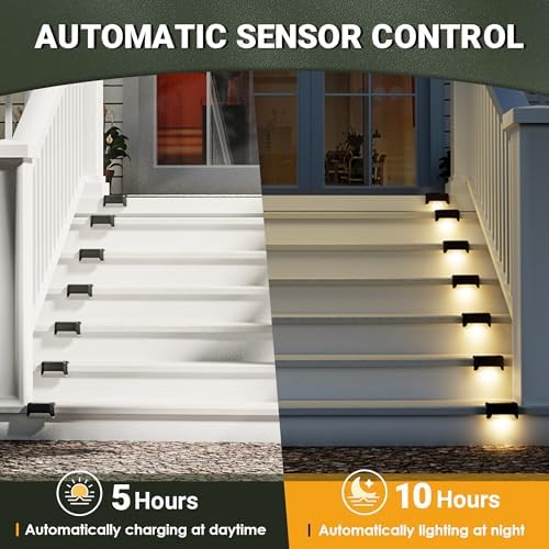 SOLPEX Solar Deck Lights Outdoor Waterproof LED 12 Pack, Warm White - Image 2